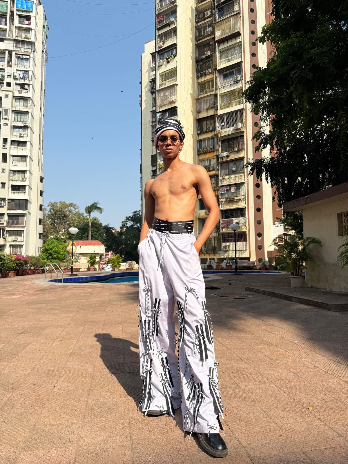 Tie-up fringed trouser - image 6