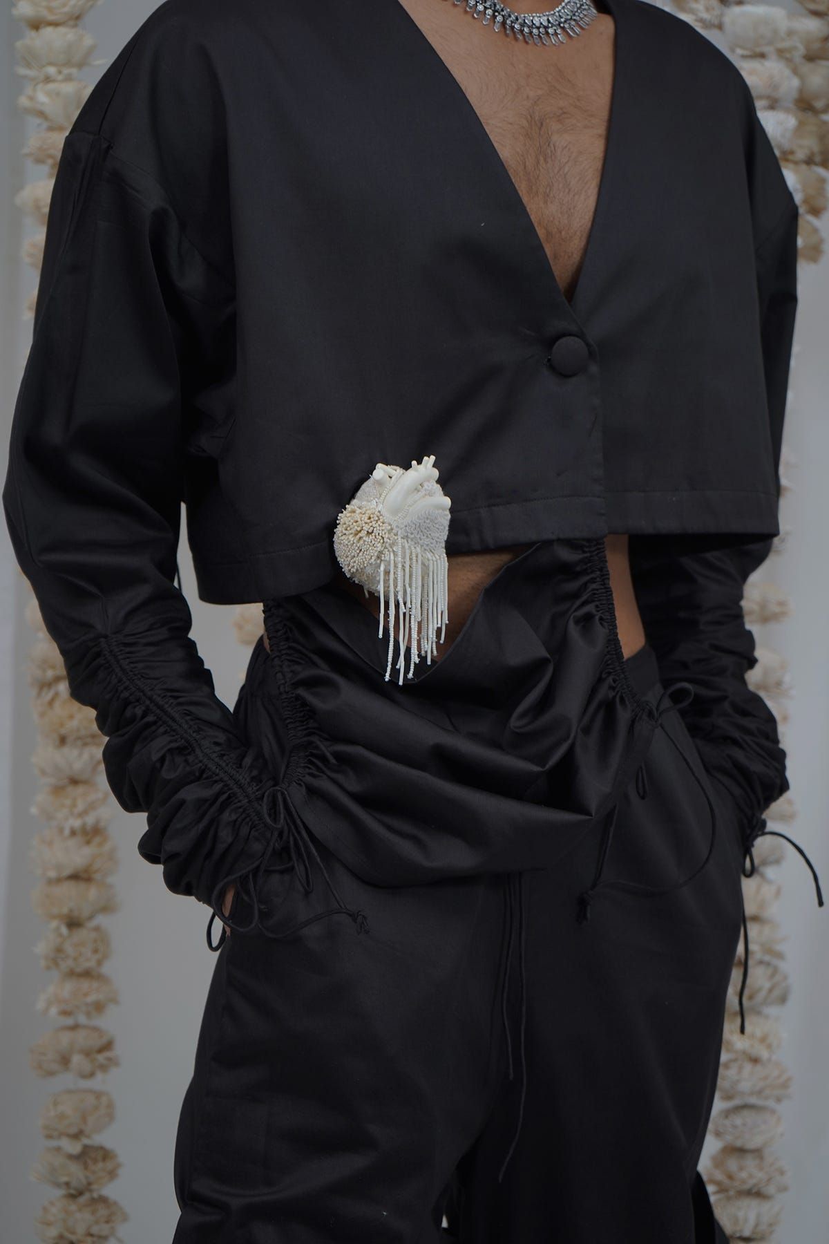 Heart cropped jacket set - image 1