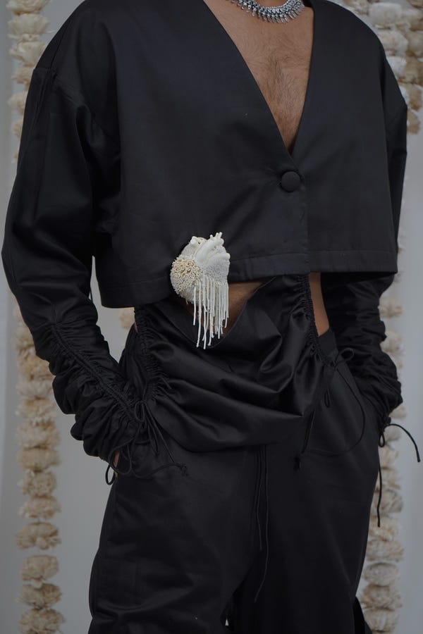Saim — Heart cropped jacket set
