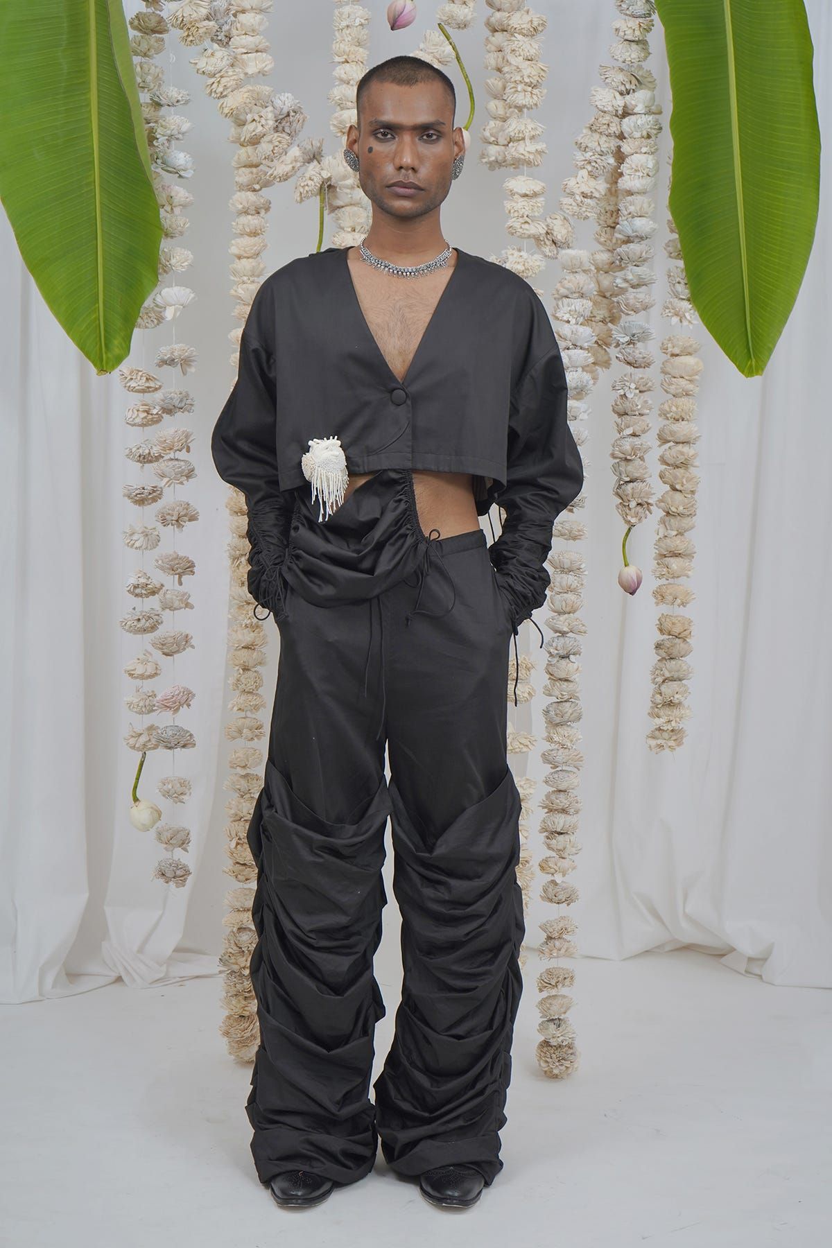 Heart cropped jacket set - image 2