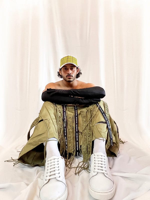Saim — Cut-out fringed skirt