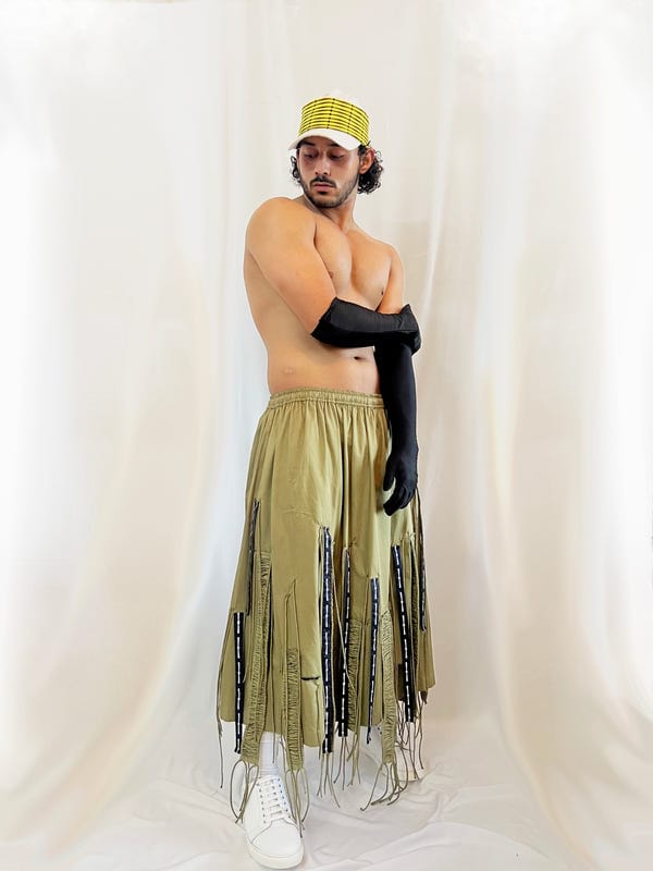 Saim — Cut-out fringed skirt