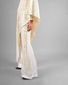Patchwork ornament top + Tassel drape one shoulder + Outline godet trouser set view 5