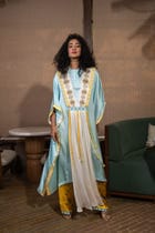 Dupatta drape kaftan set view 1
