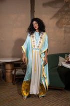Dupatta drape kaftan set view 6
