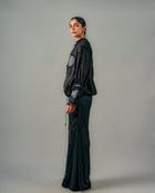 Cross gathered top + Sheer insert godet trouser set view 3
