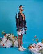 Gathered ruffled jacket view 3