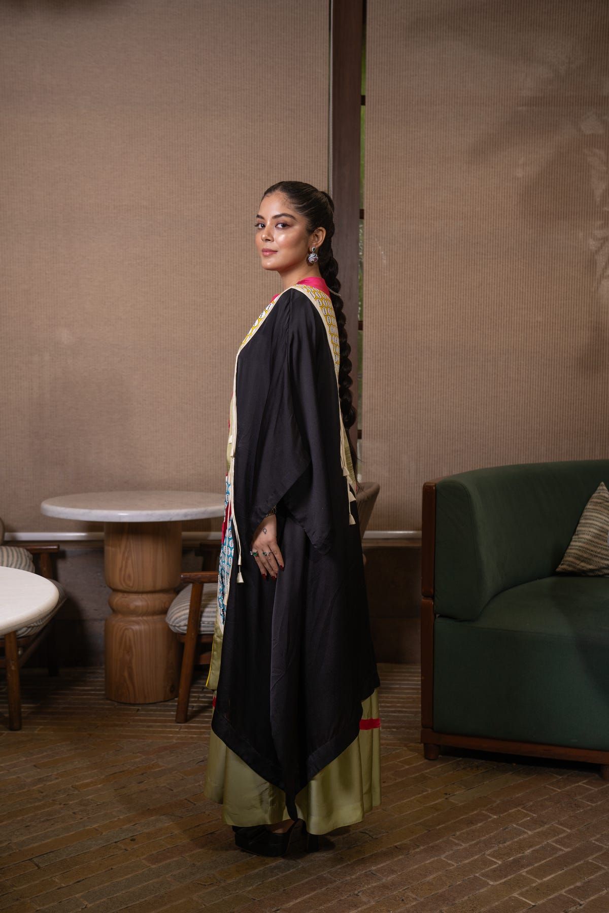 Patchwork cowled kaftan set - image 3