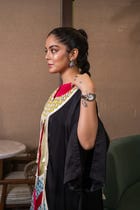 Patchwork cowled kaftan set view 5