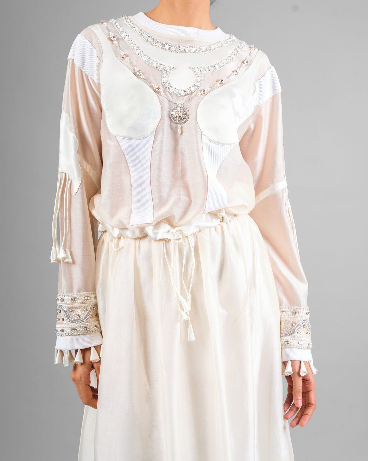 Ornament gathered top + Flared patchwork skirt - image 2