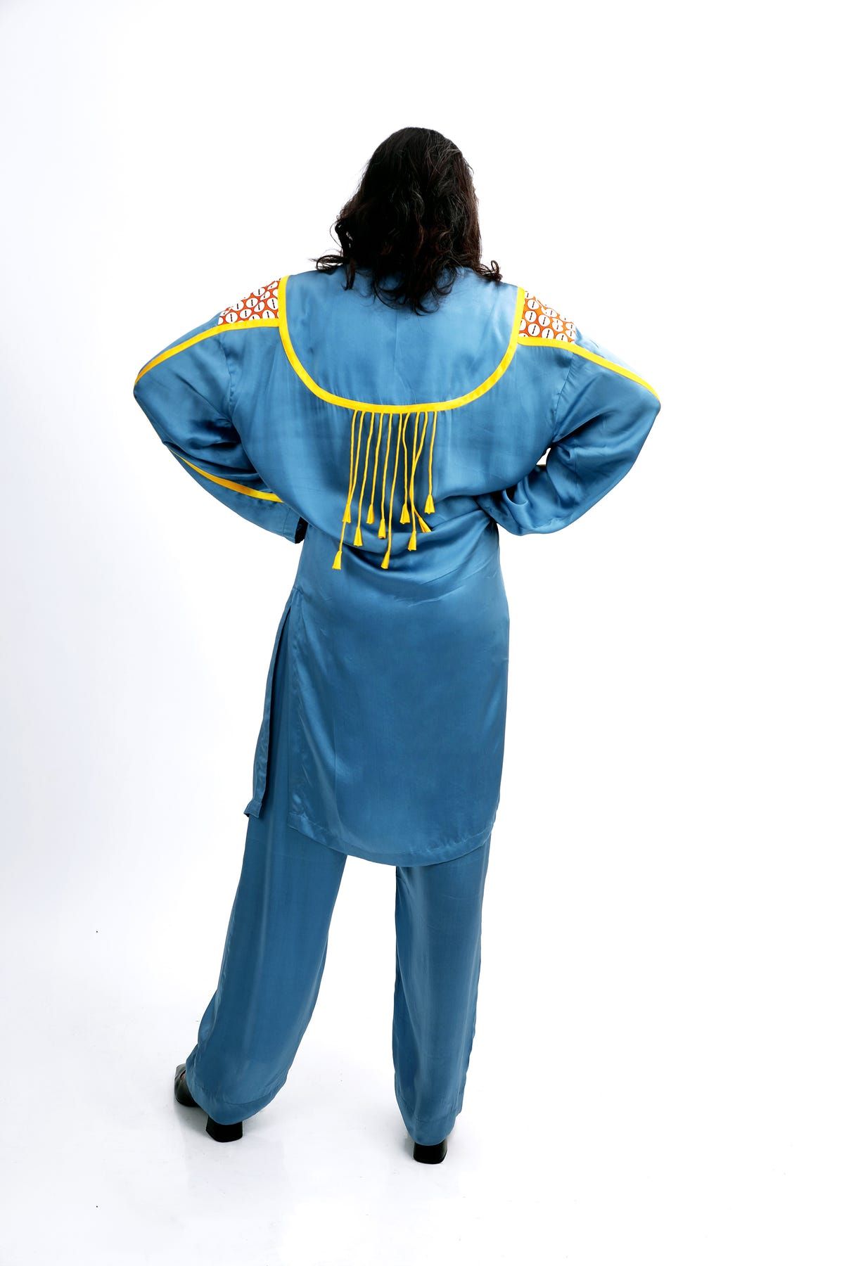 Geometric tassels kurta set - image 3