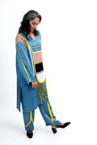 Geometric tassels kurta set view 4