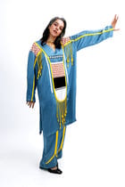 Geometric tassels kurta set view 6