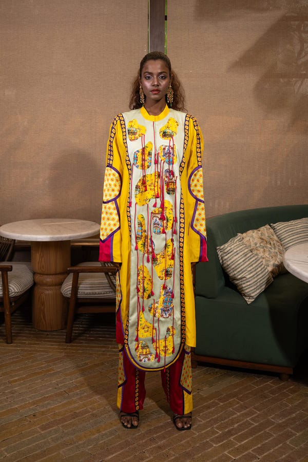 Saim — Amoeba fringed kurta set