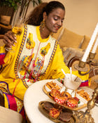 Amoeba fringed kurta set view 3