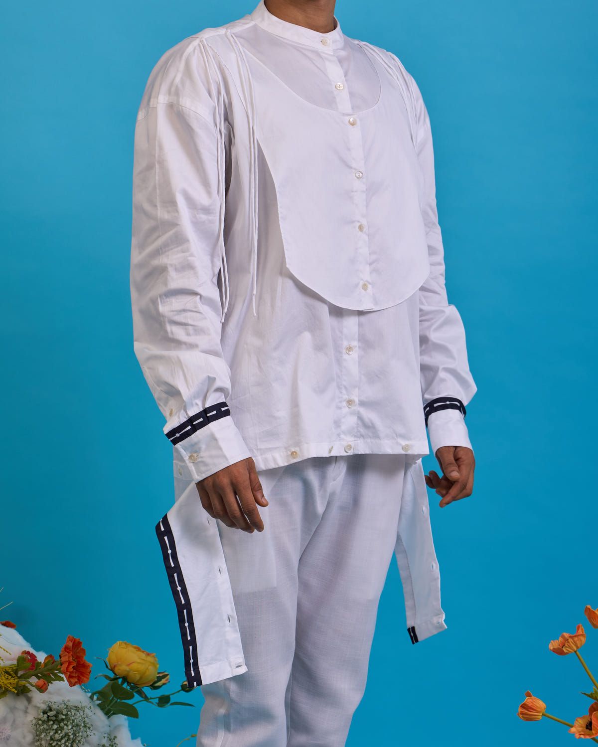 Deconstructed kurta yoke shirt - image 1