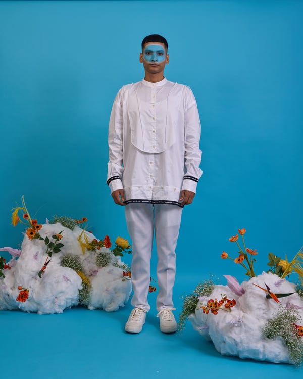 Saim — Deconstructed kurta yoke shirt