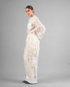 Cord fringe top + Drape tassel trouser set view 3