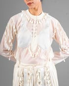 Cord fringe top + Drape tassel trouser set view 5