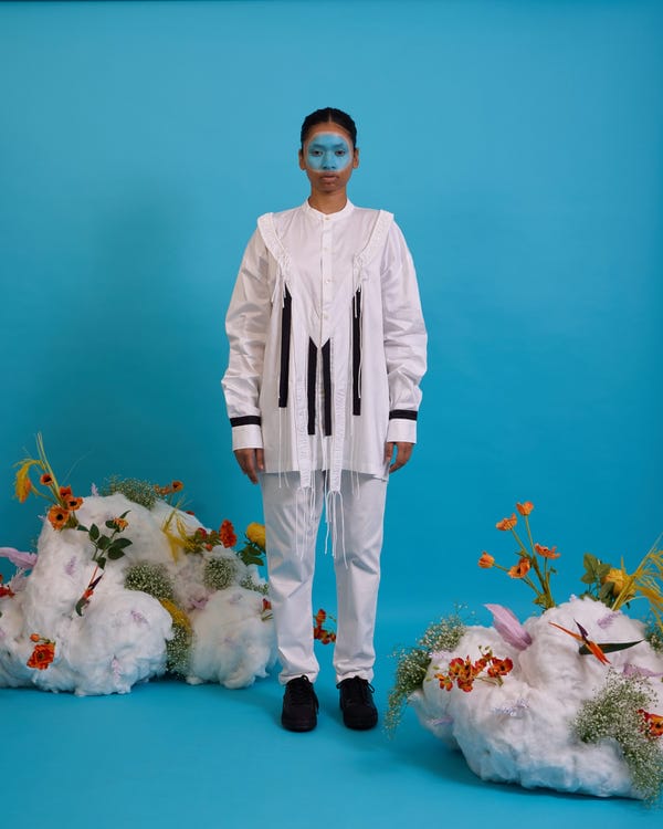 Saim — Yoke fringed shirt
