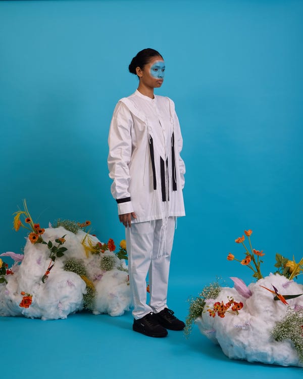 Saim — Yoke fringed shirt