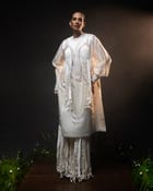 Neckline tassel fringe kurta + Fringed trouser set view 1