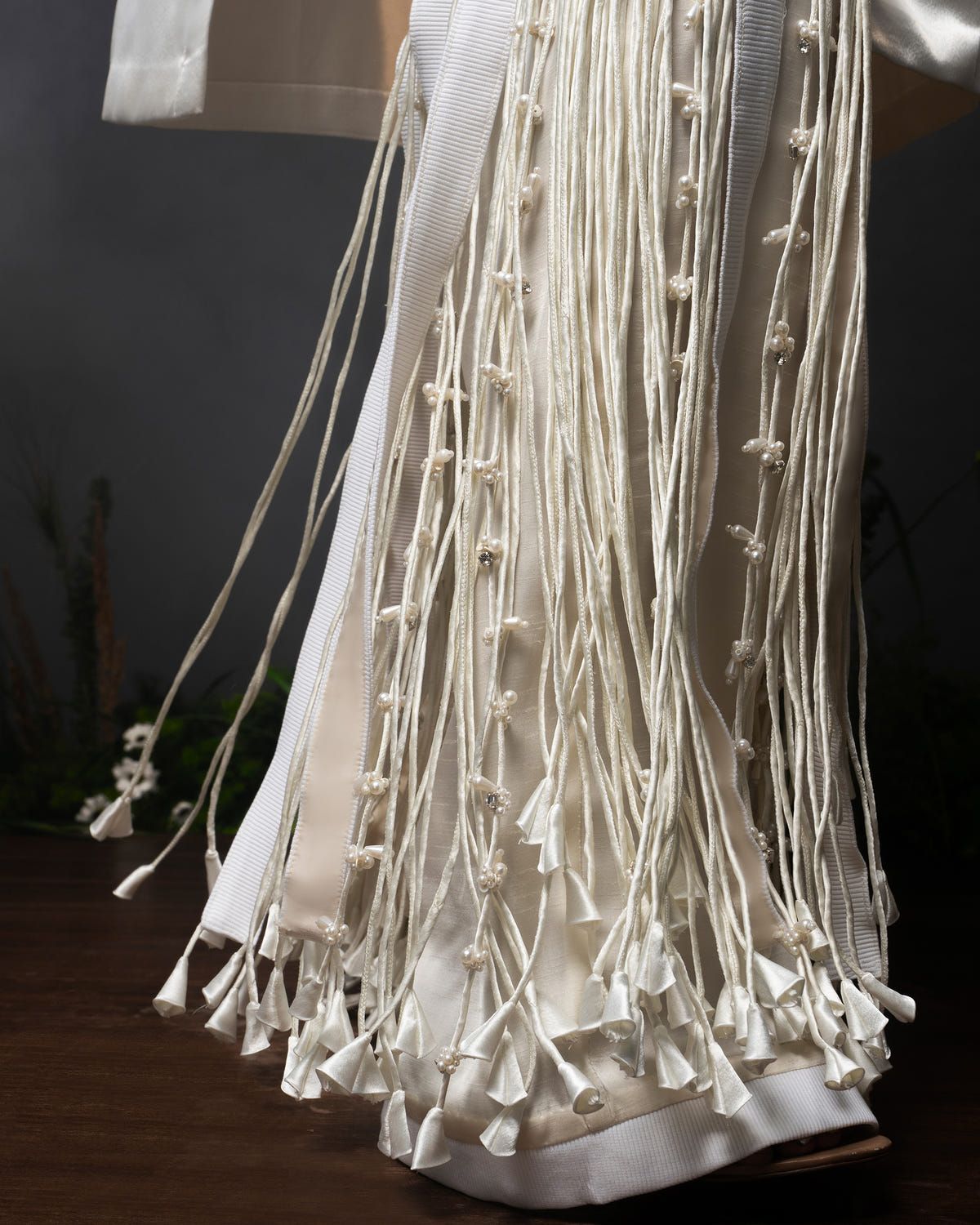 Neckline tassel fringe kurta + Fringed trouser set - image 5
