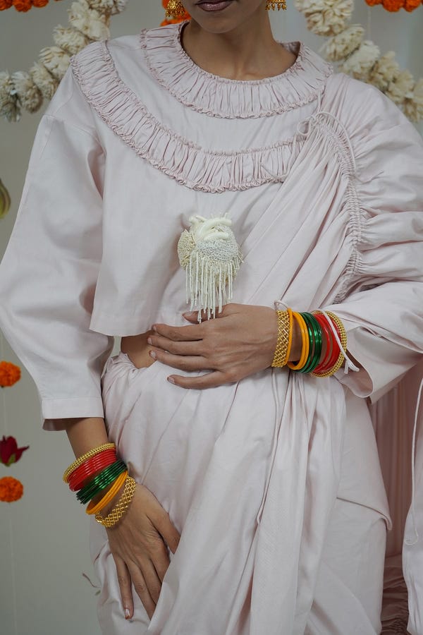 Saim — Gathered saree set