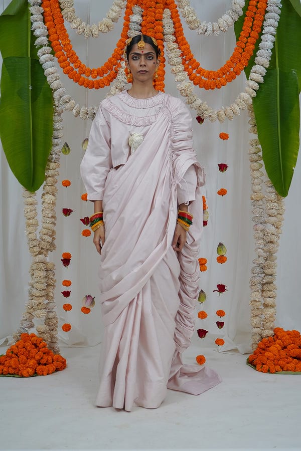 Saim — Gathered saree set