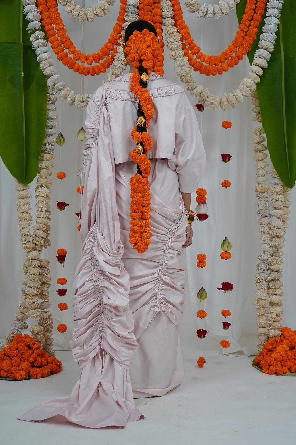 Gathered saree set - image 3