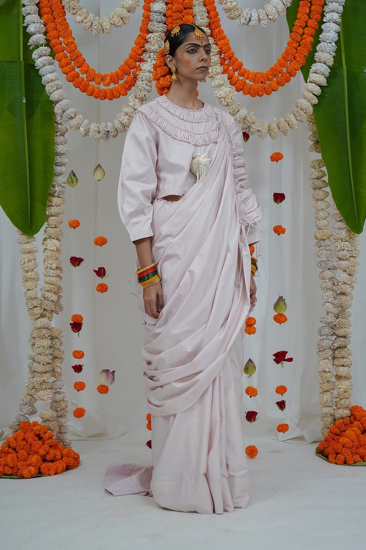 Gathered saree set - image 4