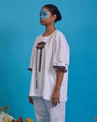 Cut-out fringed T-shirt view 1