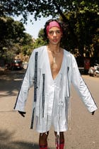 Cut-out fringed jacket view 2