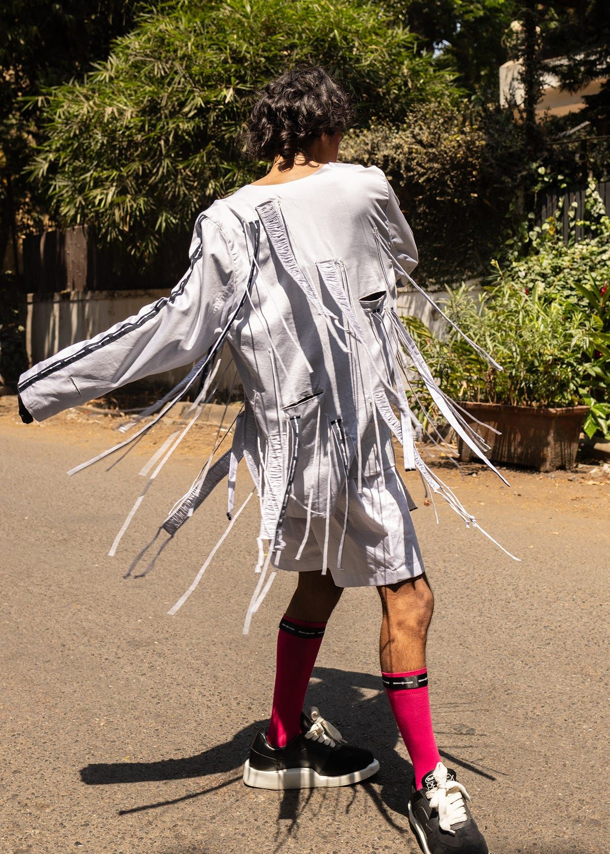 Cut-out fringed jacket - image 5