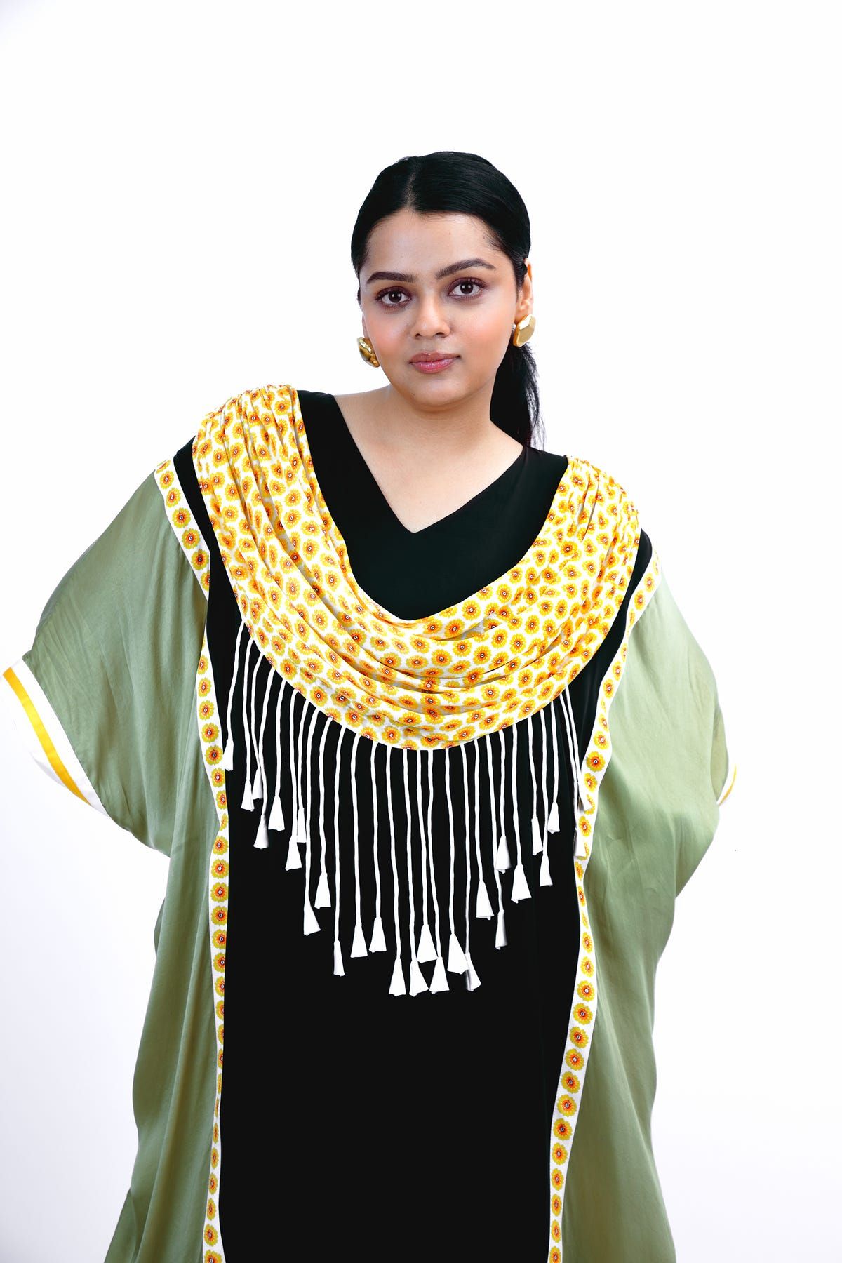 Scallop drape kaftan set - image 1