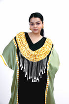 Scallop drape kaftan set view 1
