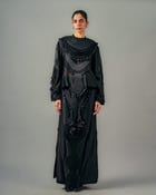 Quilted necklines drape top + Ornament patch skirt set view 1