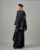 Necklace top + Ornament draped one shoulder + Patchwork lungi skirt set view 3