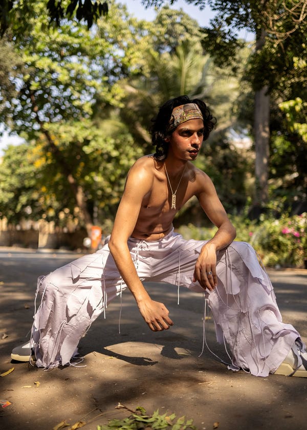 Saim — Panel fringed trouser