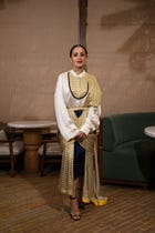 Cross drape skirt set view 1