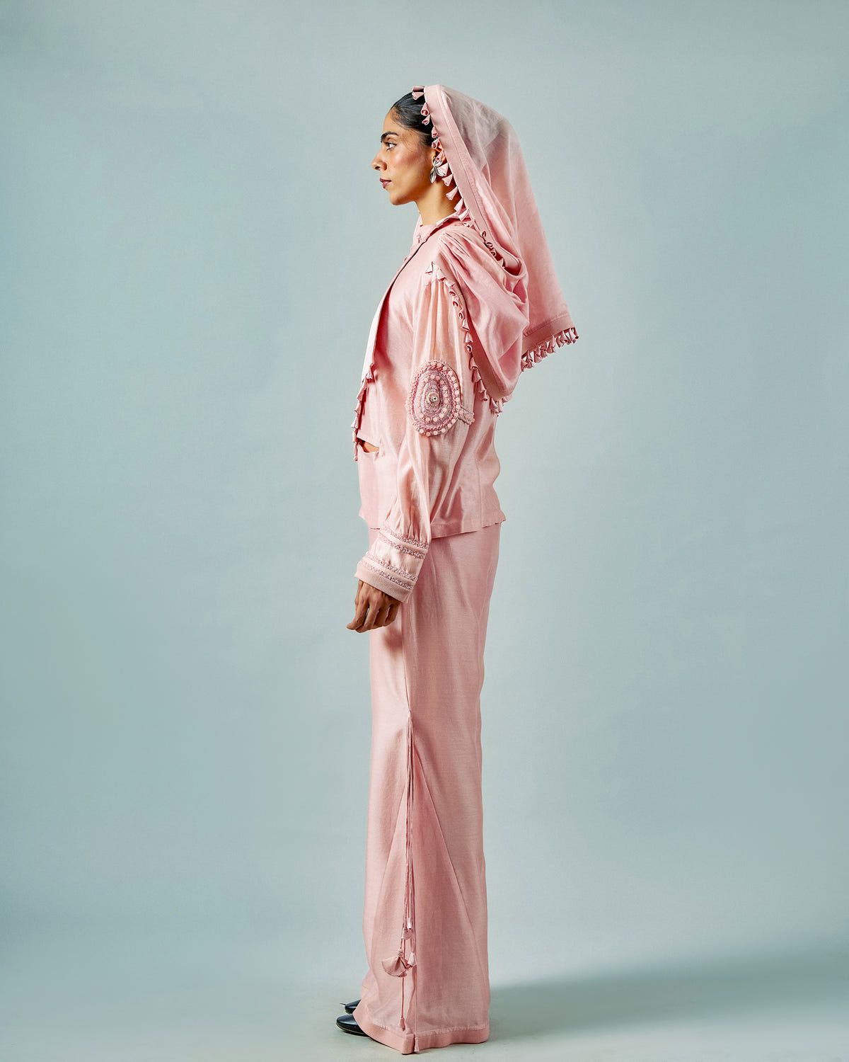 Necklace drape top + Tassels godet trouser set - image 3
