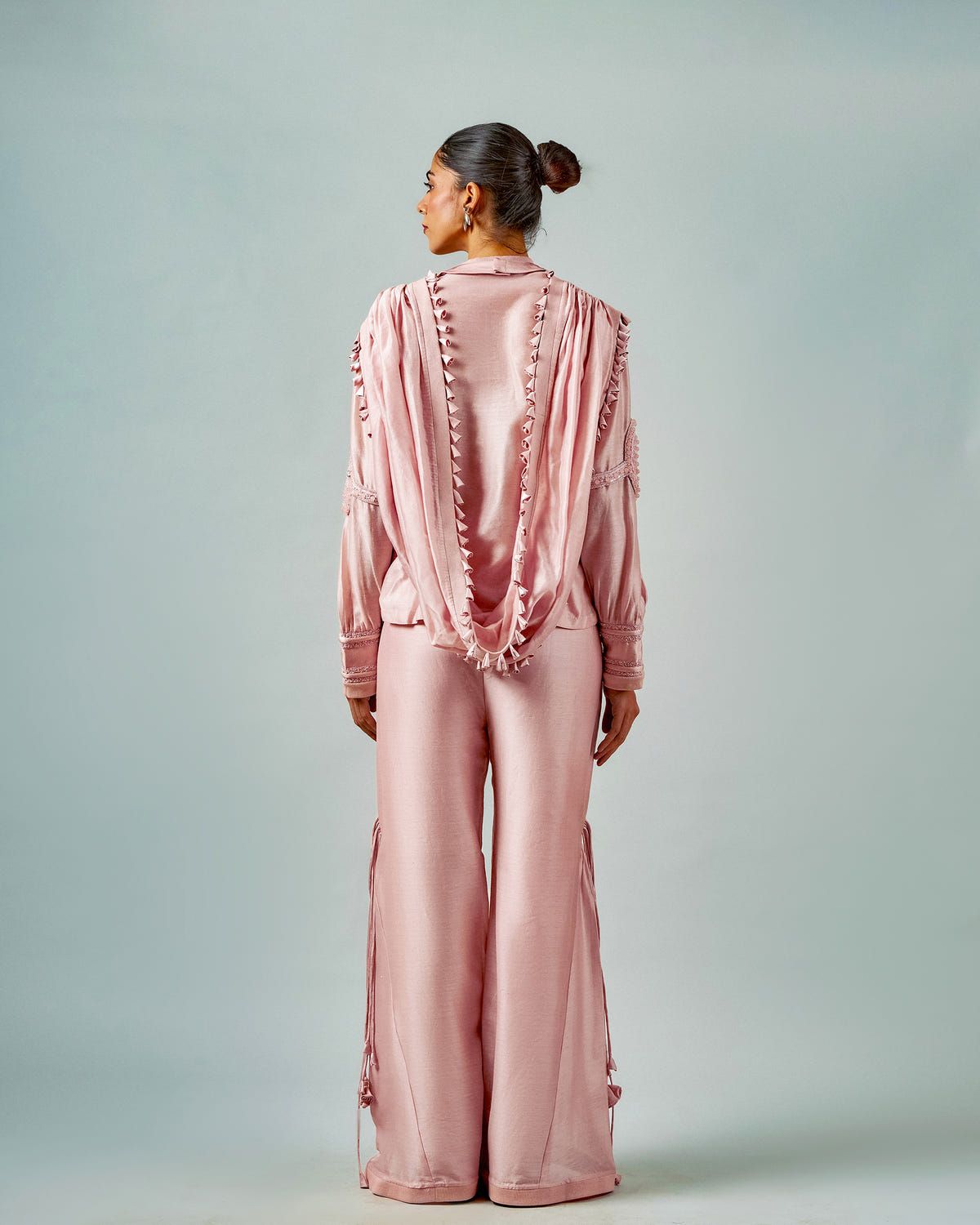 Necklace drape top + Tassels godet trouser set - image 4