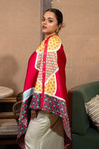 Buttons patchwork one shoulder set view 6