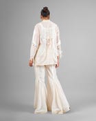 Sculptural scallop kurta + Godet flared trouser set view 4