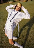 Gathered suspender shirt view 1