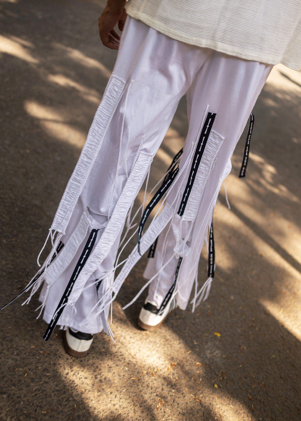 Cut-out fringed trouser - image 6