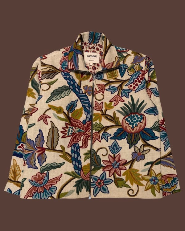 Samaaj Studio — White Suzani Jacket