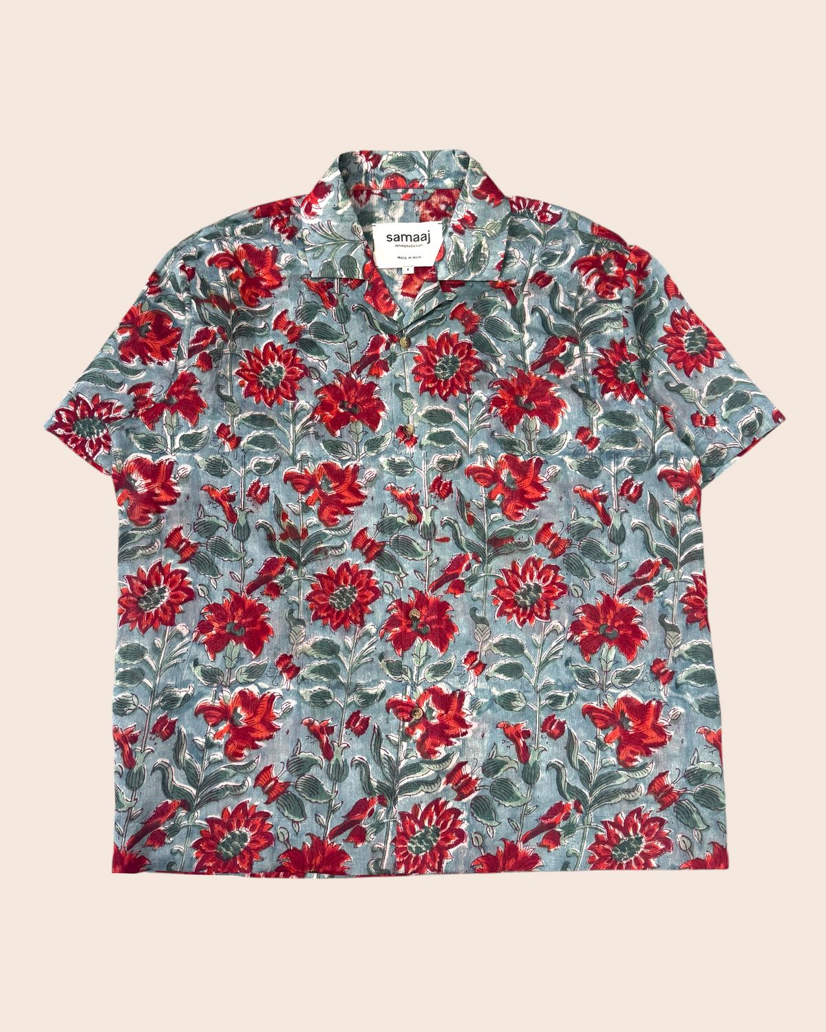 Silk Block Print Shirt - image 1