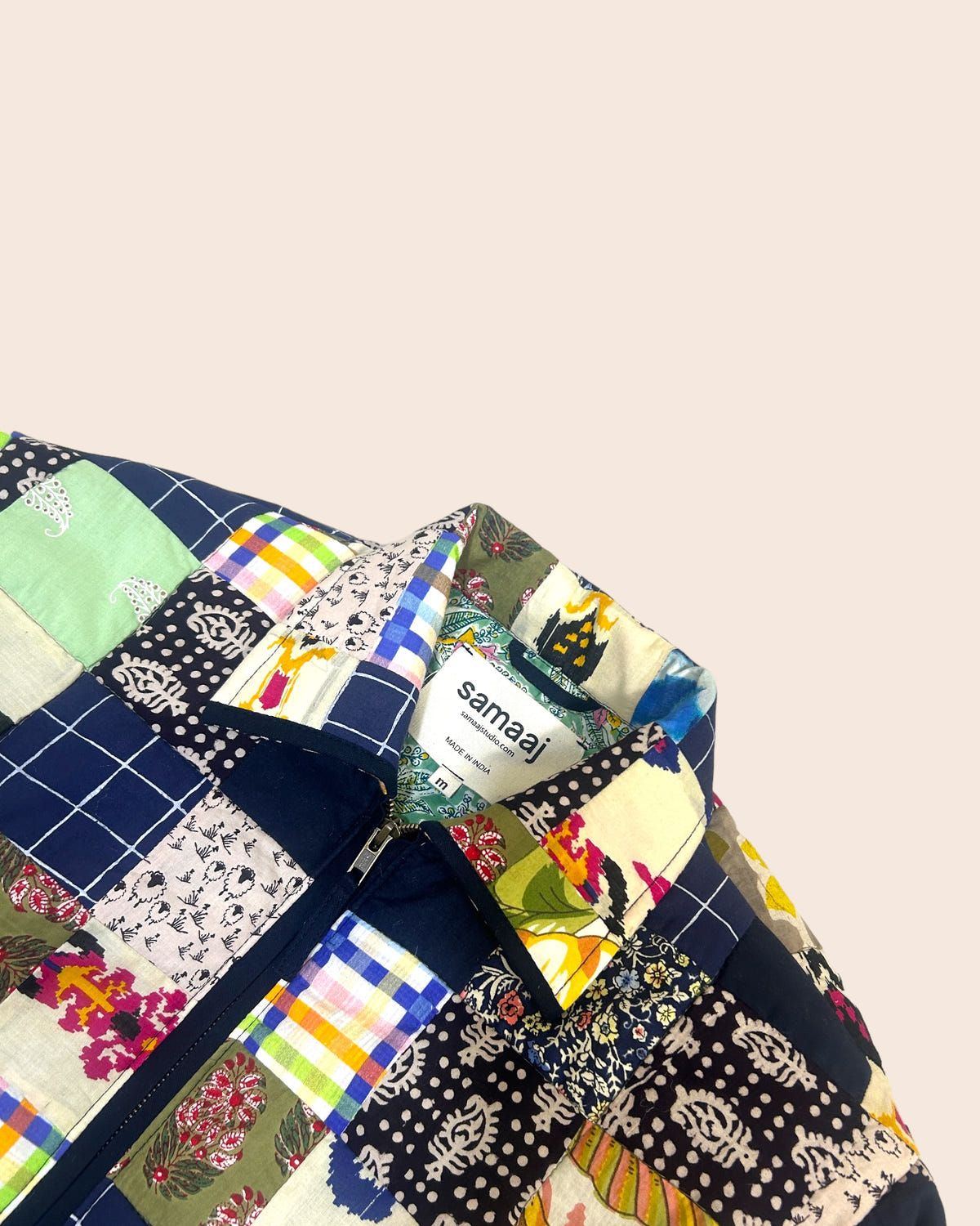 Upcycled Block Printed Patchwork Jacket - image 2
