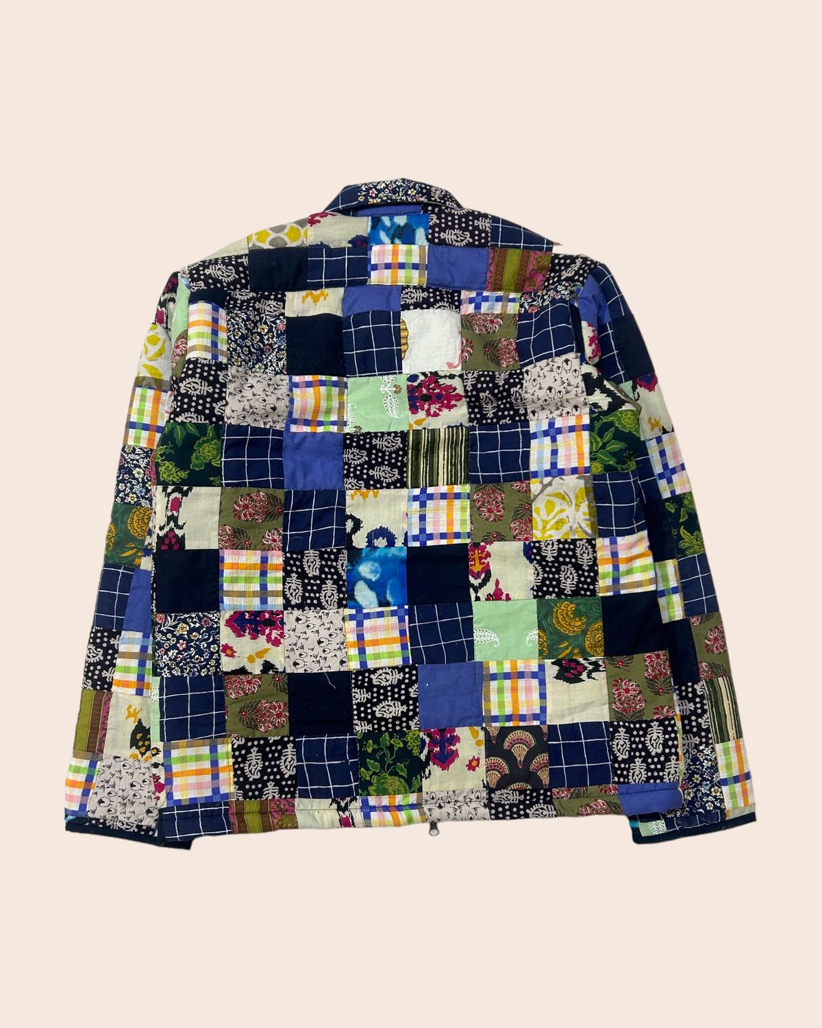 Upcycled Block Printed Patchwork Jacket - image 3
